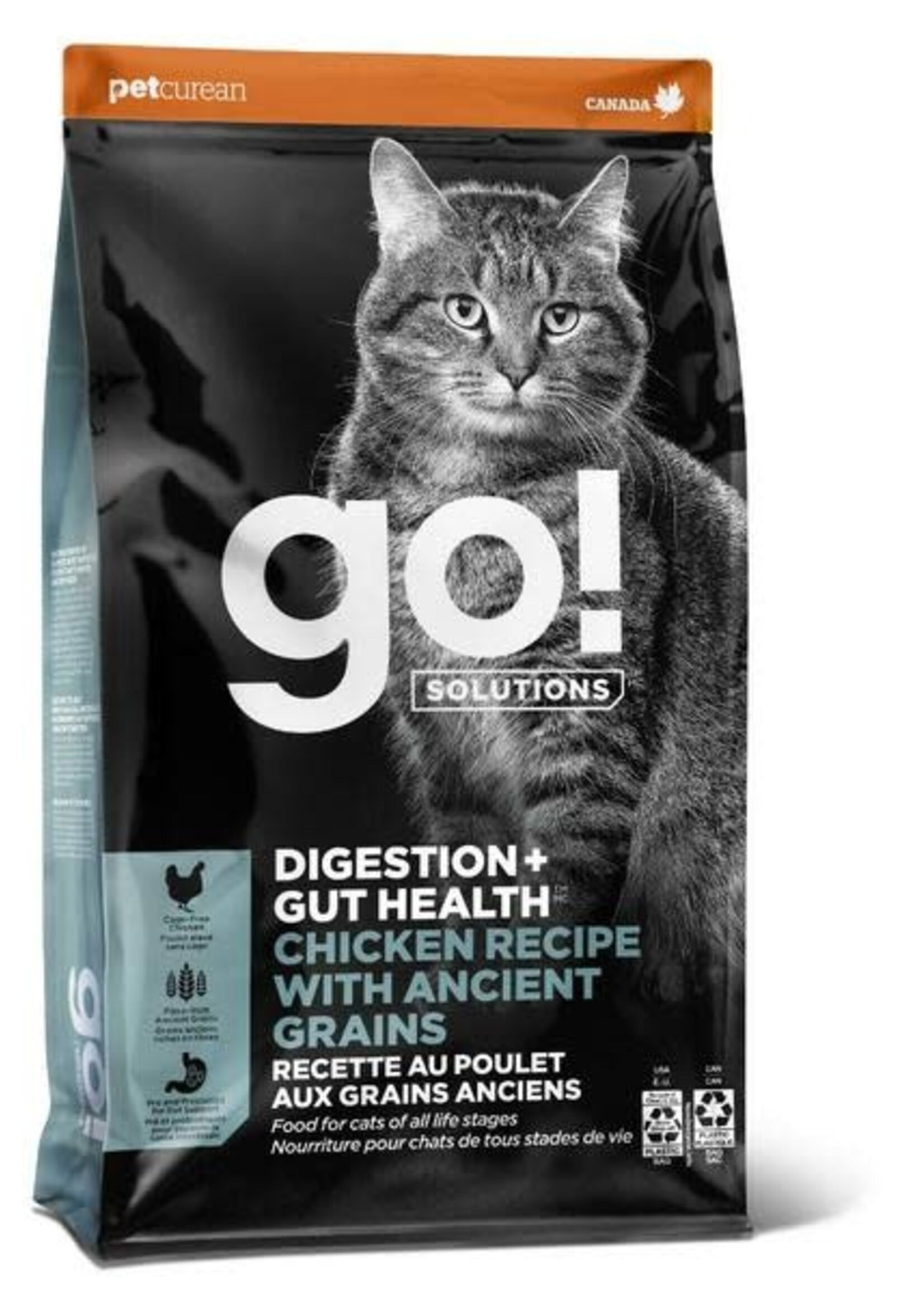 Petcurean Go! GO! Gut Health Chicken & Ancient Grains 12LB - Cat