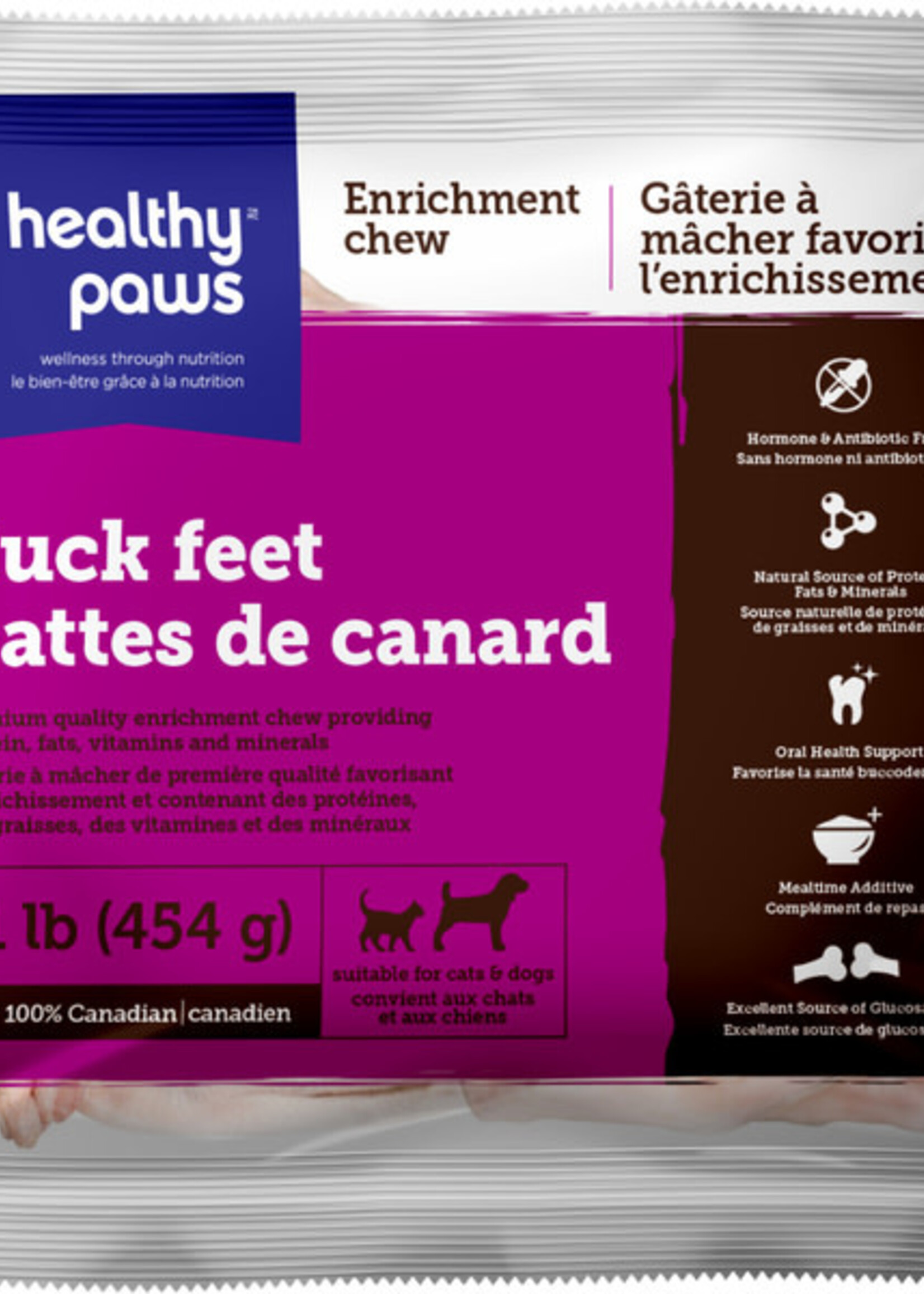 Healthy Paws Frozen - Enrichment Raw Duck Feet 1LB