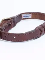 Angel Leather Braided Collar - Brown - 28" x 1.5"