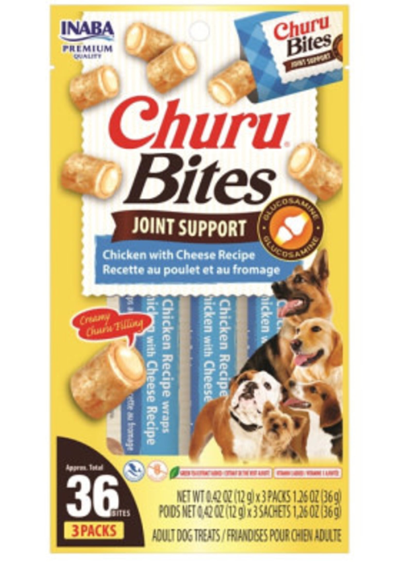 Inaba Churu Bites Joint Care DOG Ckn/Ches 3pk, 1.26oz