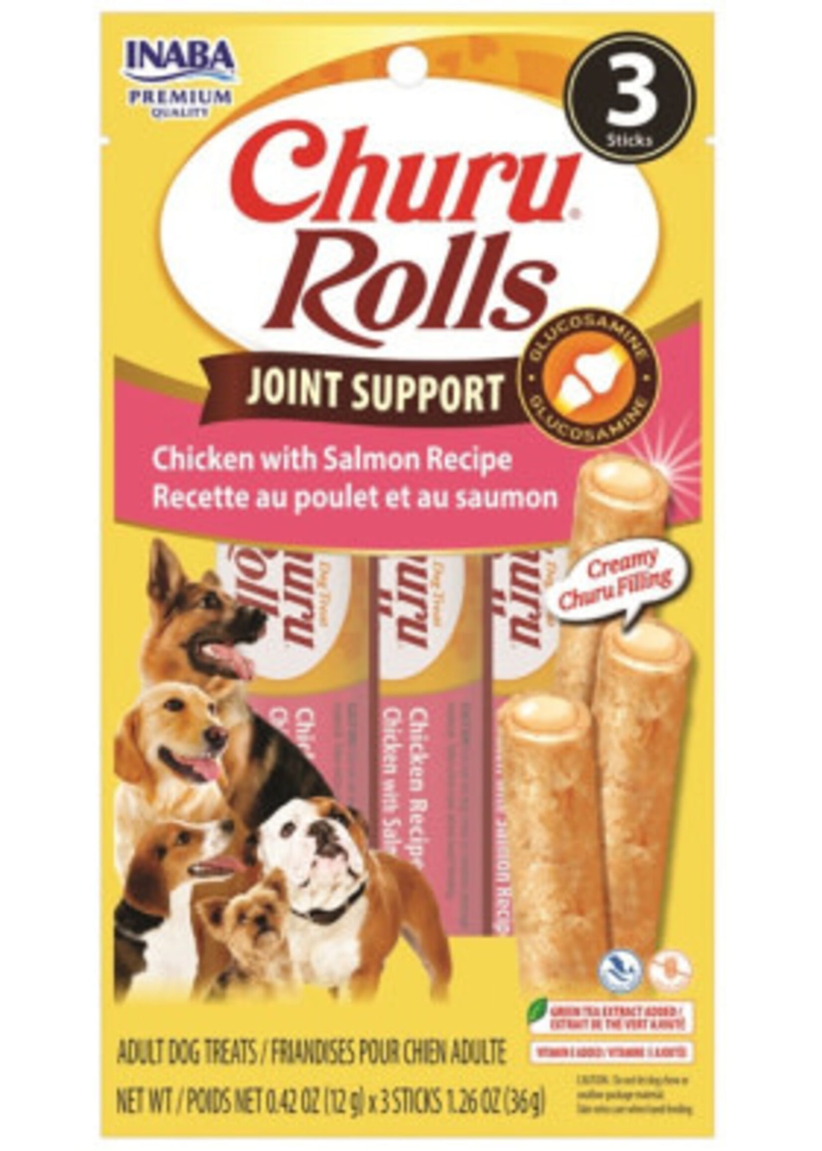 Inaba Churu Rolls Joint Care DOG Ckn/Salm 3pk, 1.26oz