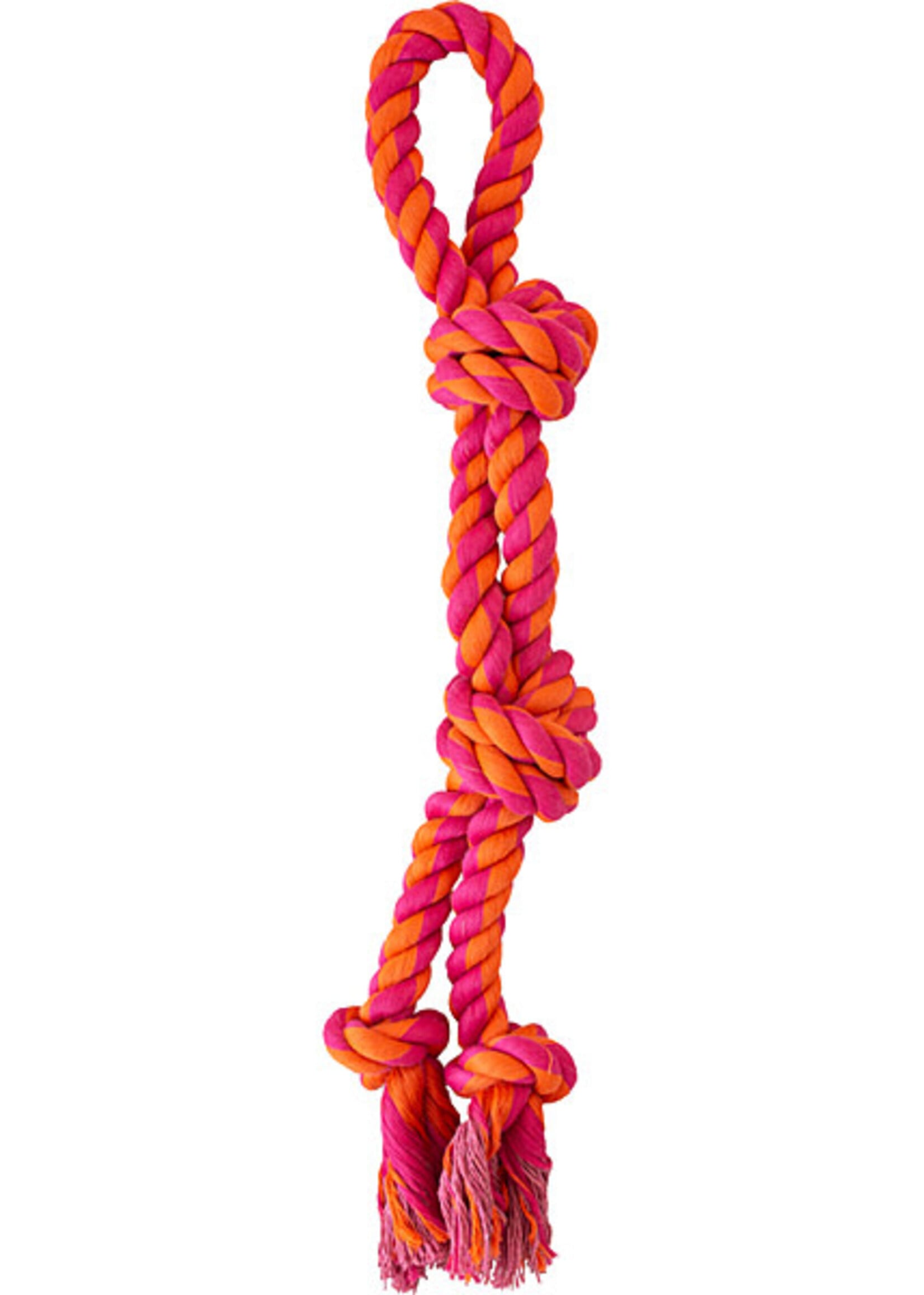 Knotty & Nice Knotty Split Rope Orange & Pink 17.75"