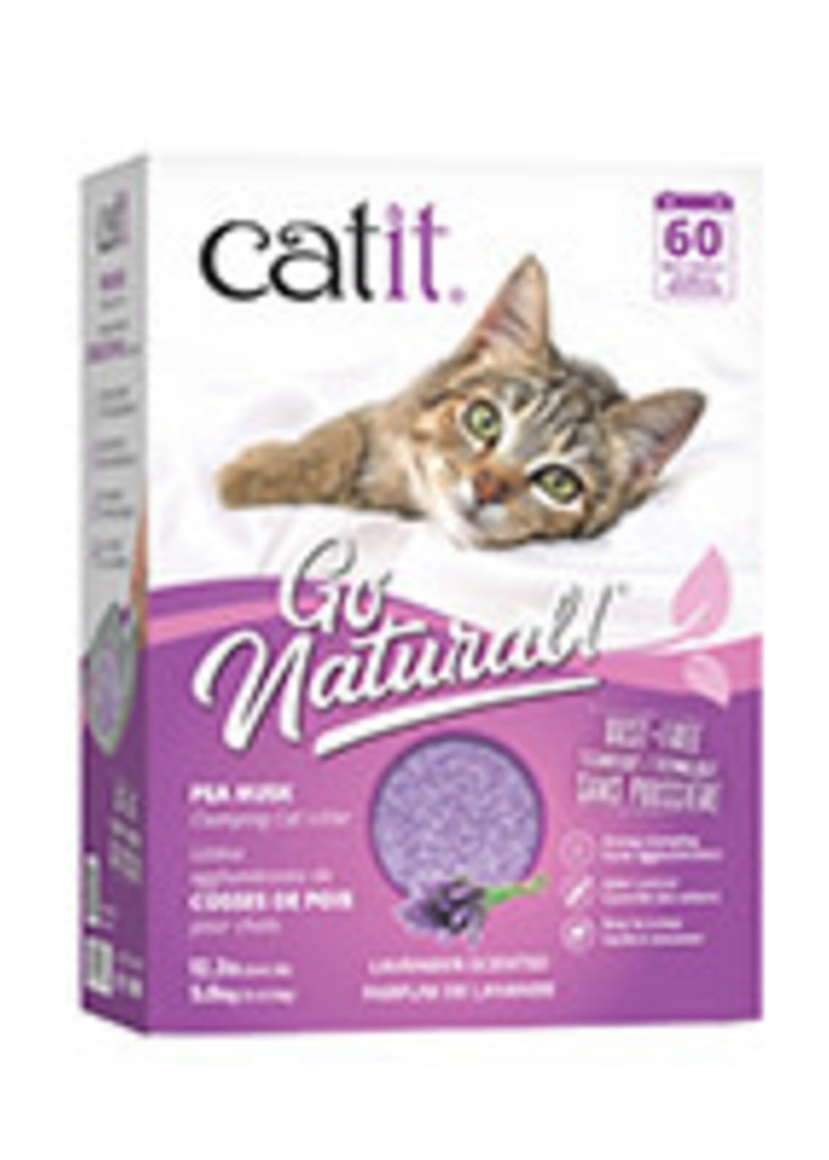 CatIt Catit Go Natural! Pea Husk Clumping Cat Litter - Lavender - (12.3 lbs) Box