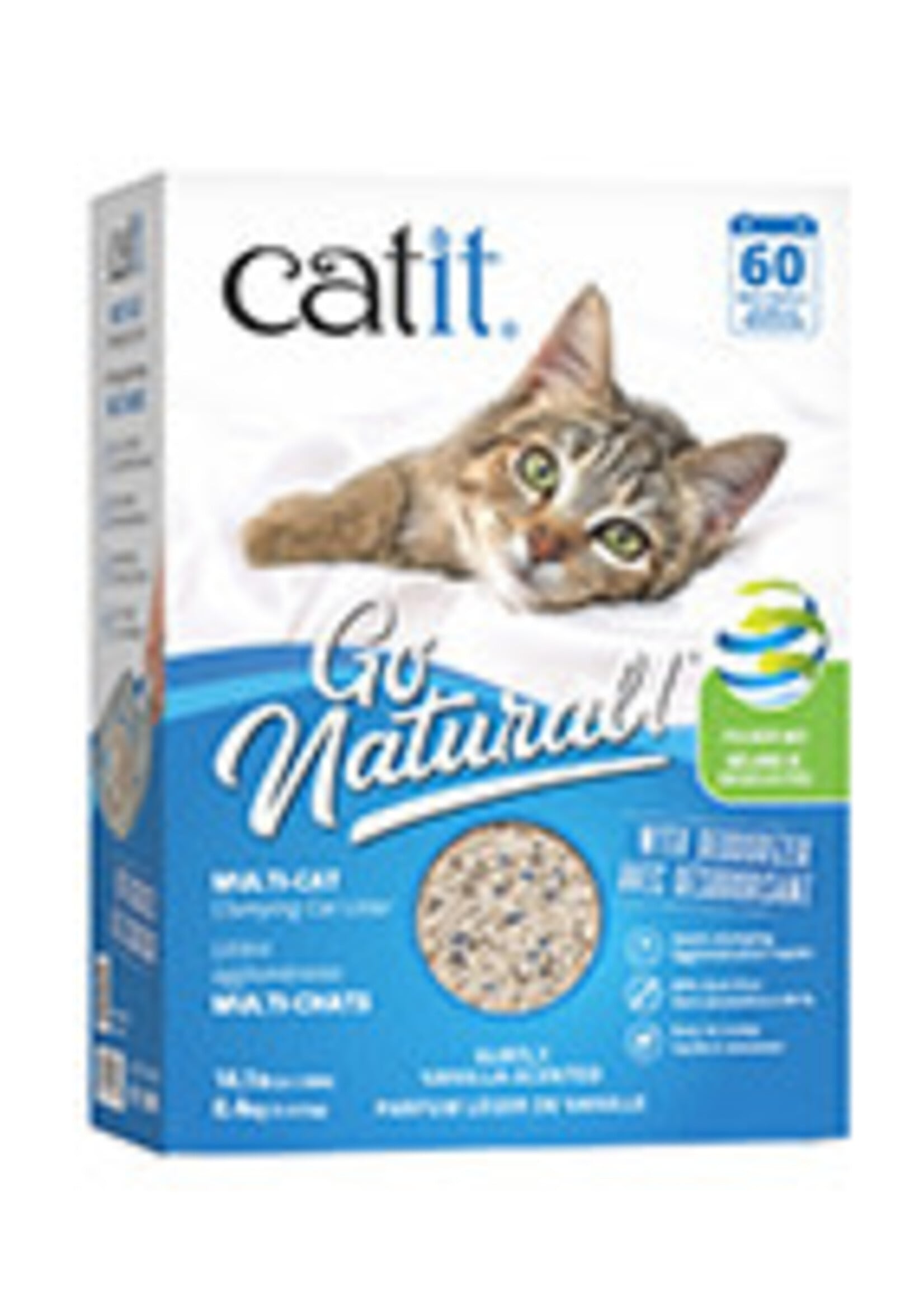 CatIt Catit Go Natural! Pea Husk Mix Multi-Cat Clumping Cat Litter - Vanilla - (14.1 lbs) Box