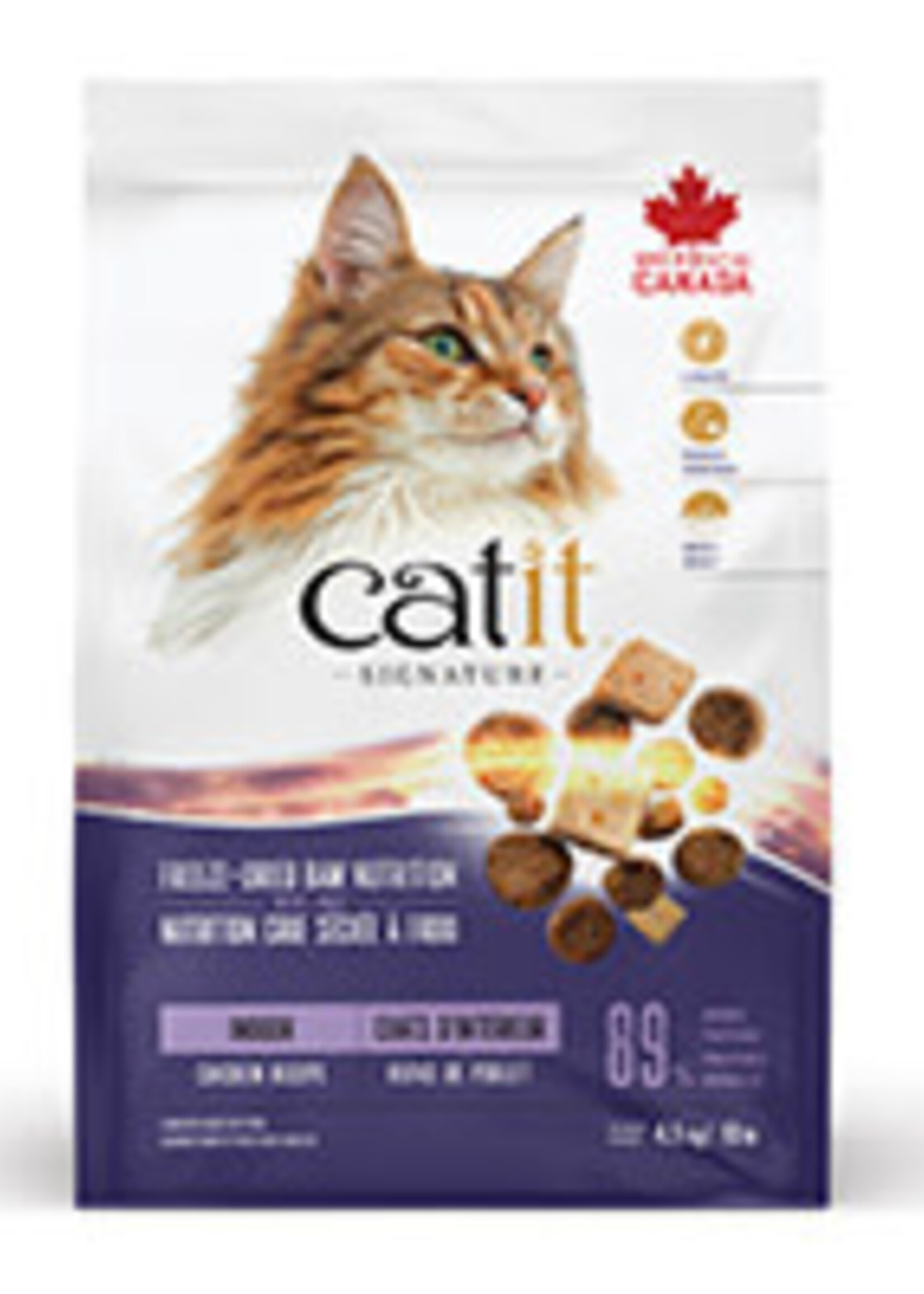 CatIt Catit Signature Freeze-Dried Raw Nutrition for Indoor Cats - Chicken Recipe - 4.5 kg (10 lb)
