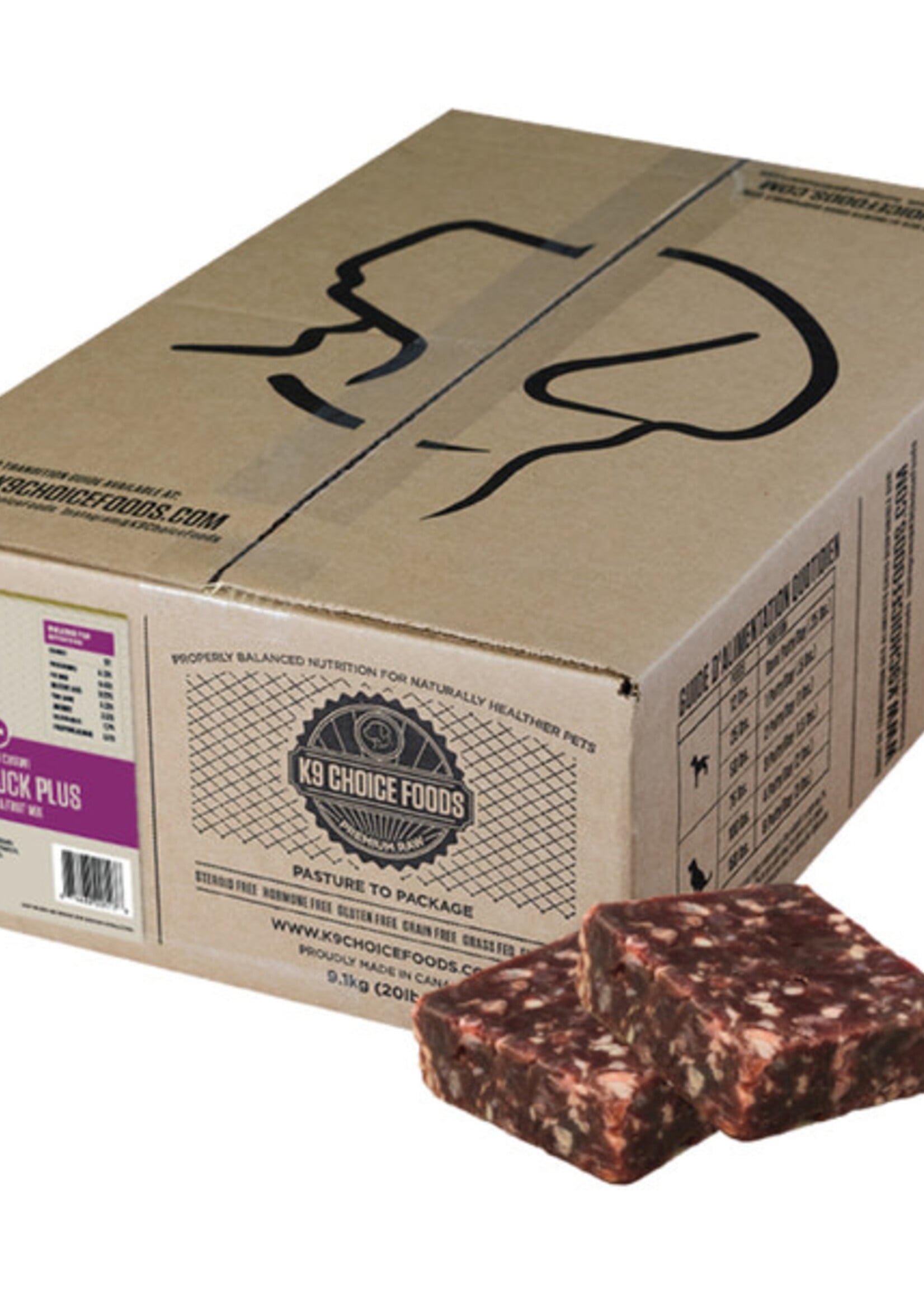 K9 Choice Frozen Whole Duck Plus 20LB