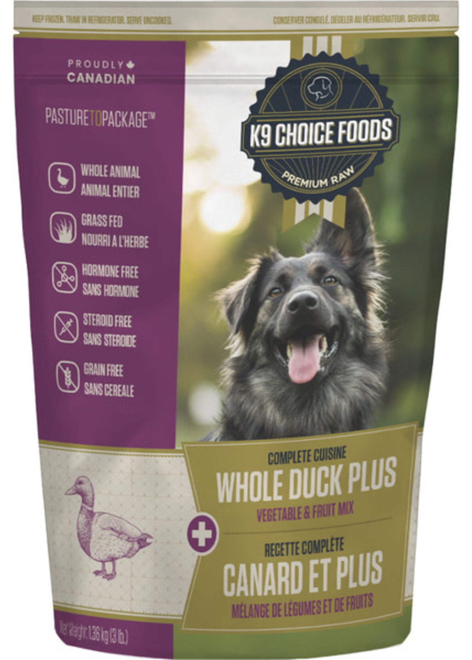 K9 Choice Item  Frozen Lil Guys Whole Duck Plus 3LB