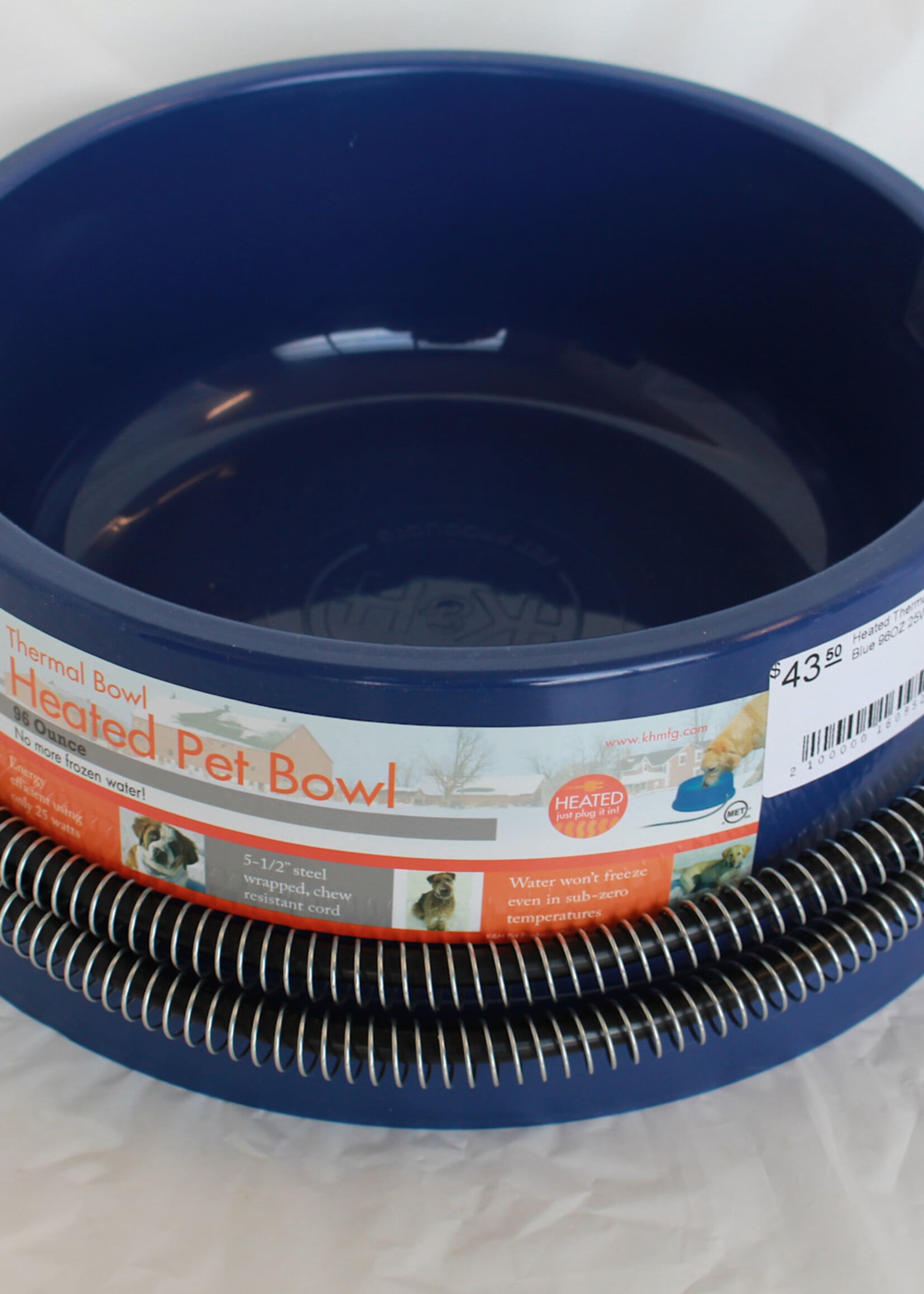 K&H Pet Heated Thermal Bowl Blue 96OZ 25Watt
