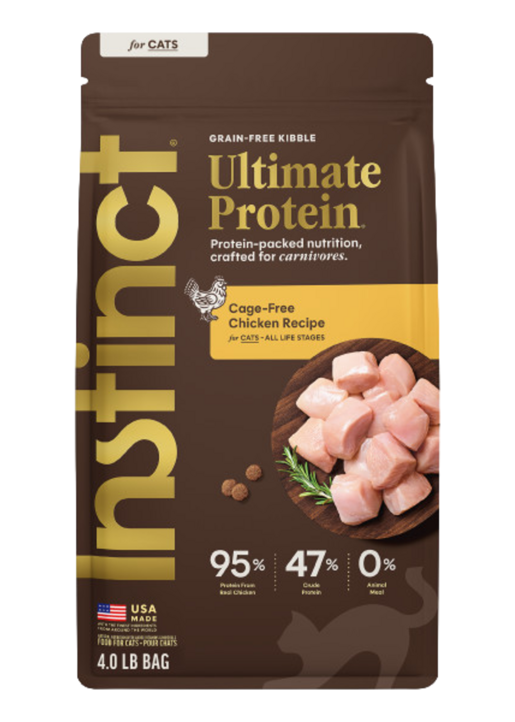 Instinct Instinct Cat Ultimate Protein GF Kibble Chicken 4 lb - Special Order