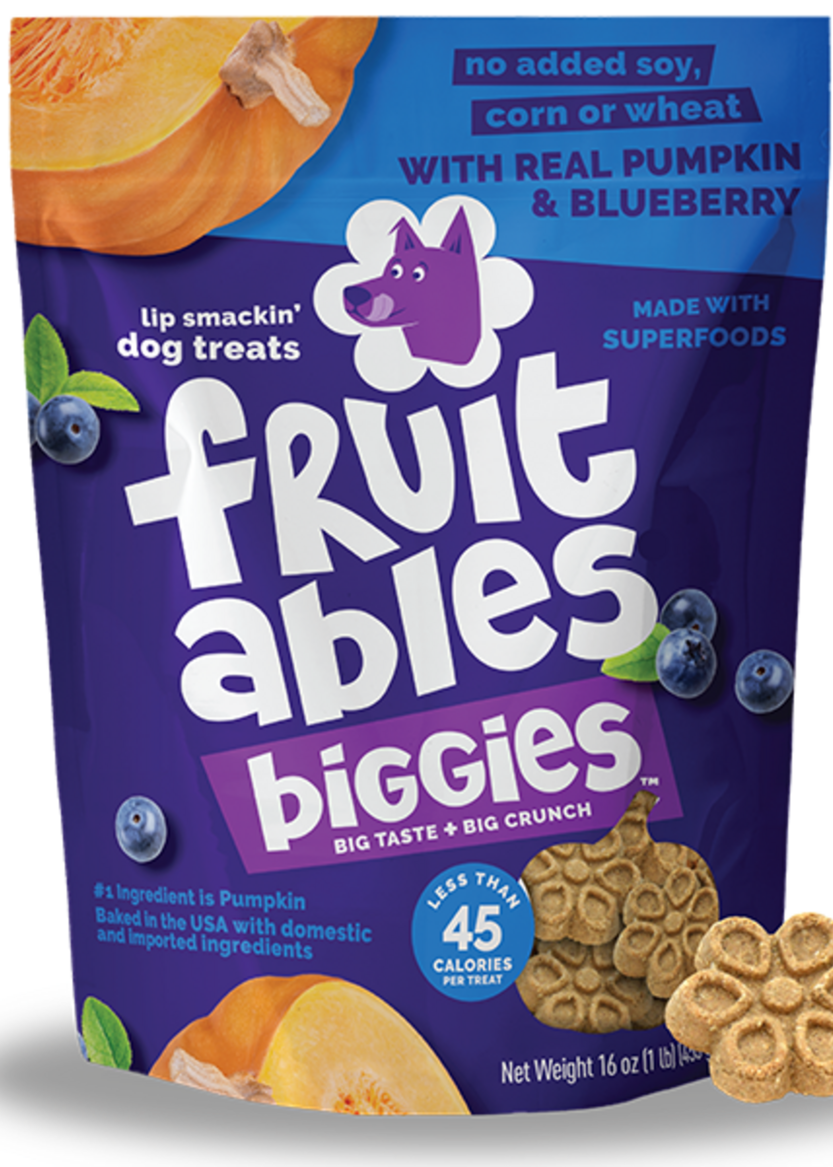 Fruitables Fruitables Dog Biggies Pumpkin & Blueberry 454 g
