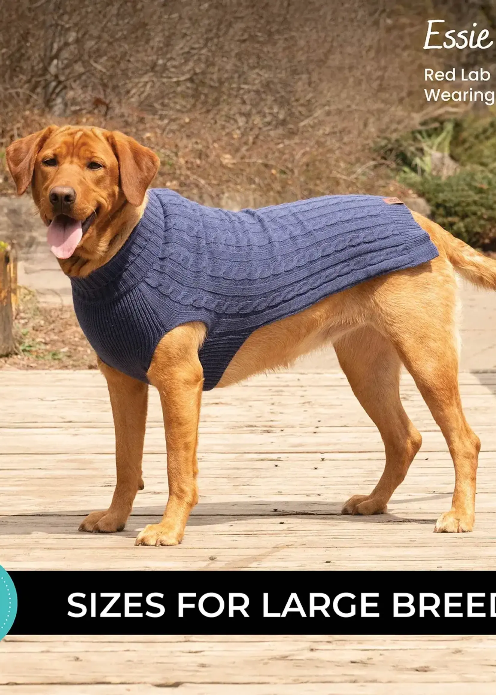 Shedrow K9 Shedrow K9 Brentwood Cable Knit Dog Sweater Skipper Blue L
