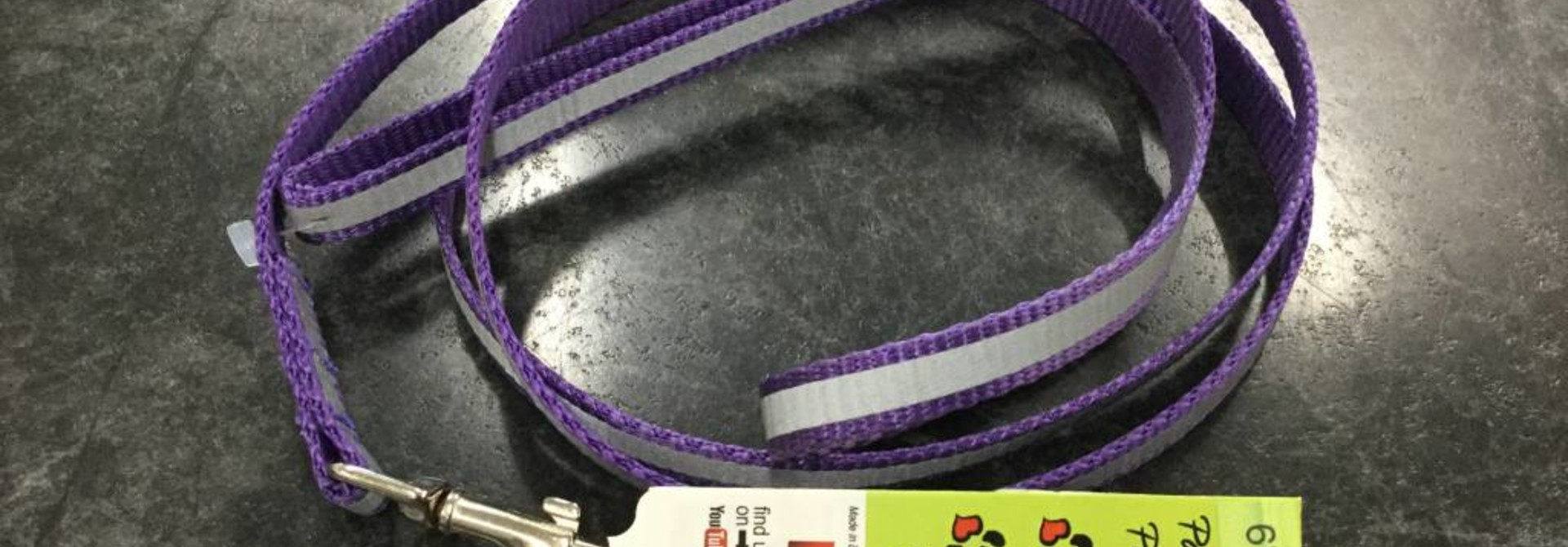 1/2" Wide x 6 Feet Long Reflective Nylon Dog Leash Purple