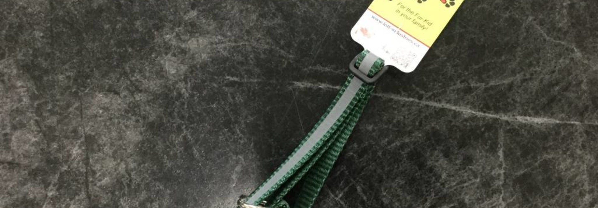 1/2" Reflective Adjustable Dog Collar with Composite Buckle Green 9-18”