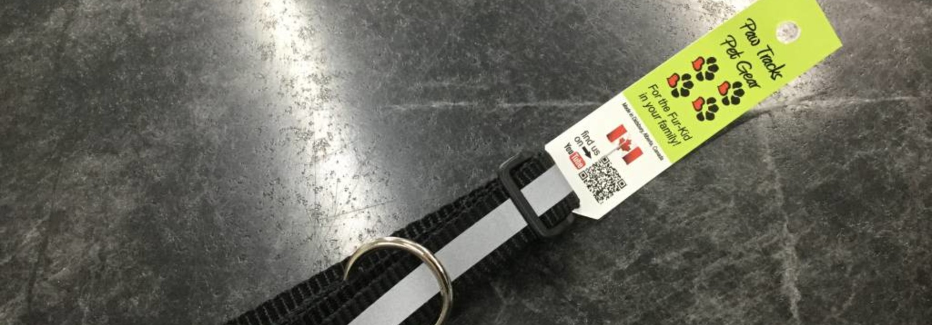 3/4" Reflective Adjustable Dog Collar with Composite Buckle Black 9-14”