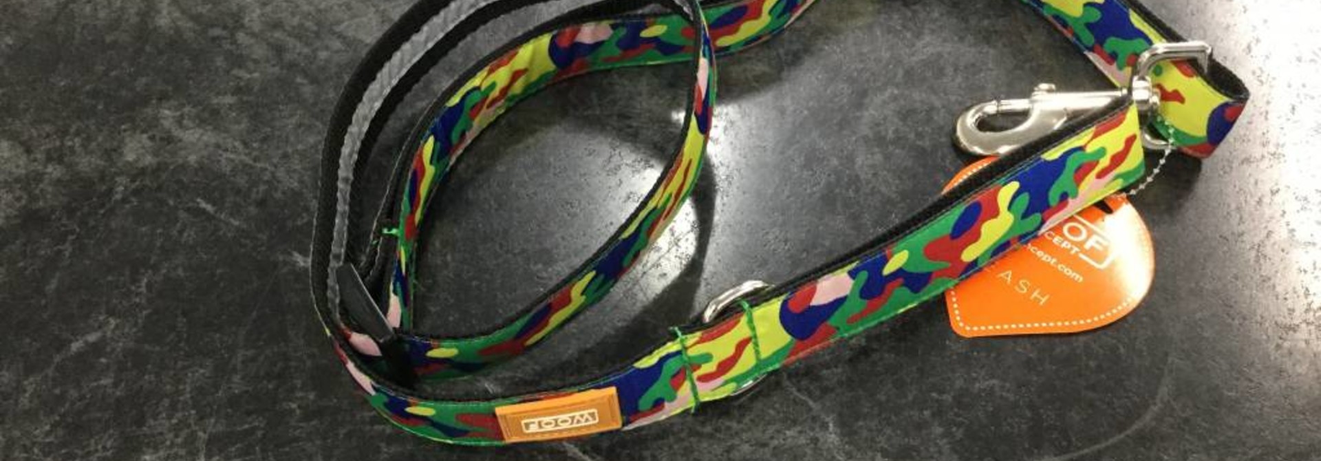 Woof Concept Leash Rainbow Camo 1” x 5’
