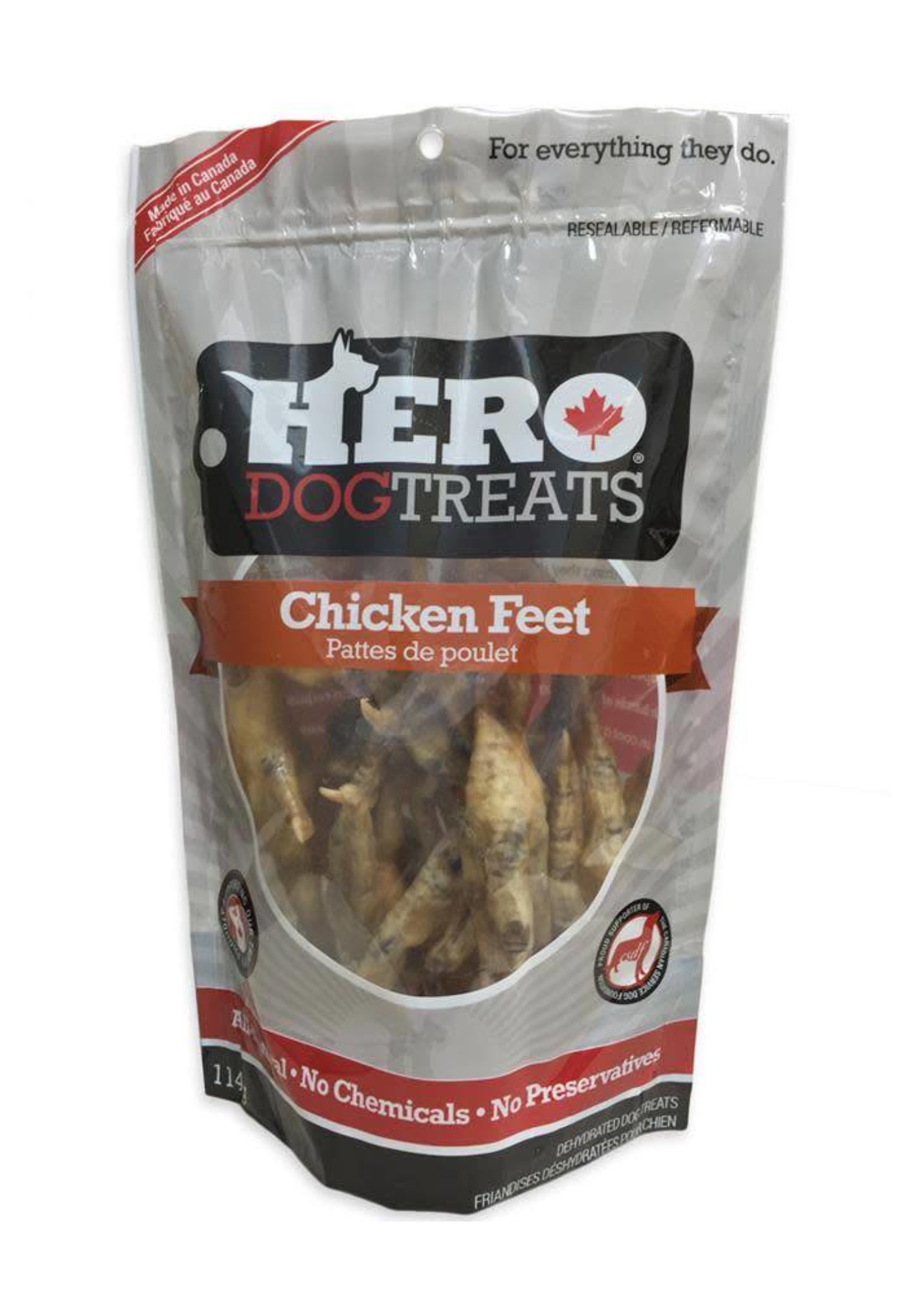 HERO DOG TREATS Chicken Feet 114gm