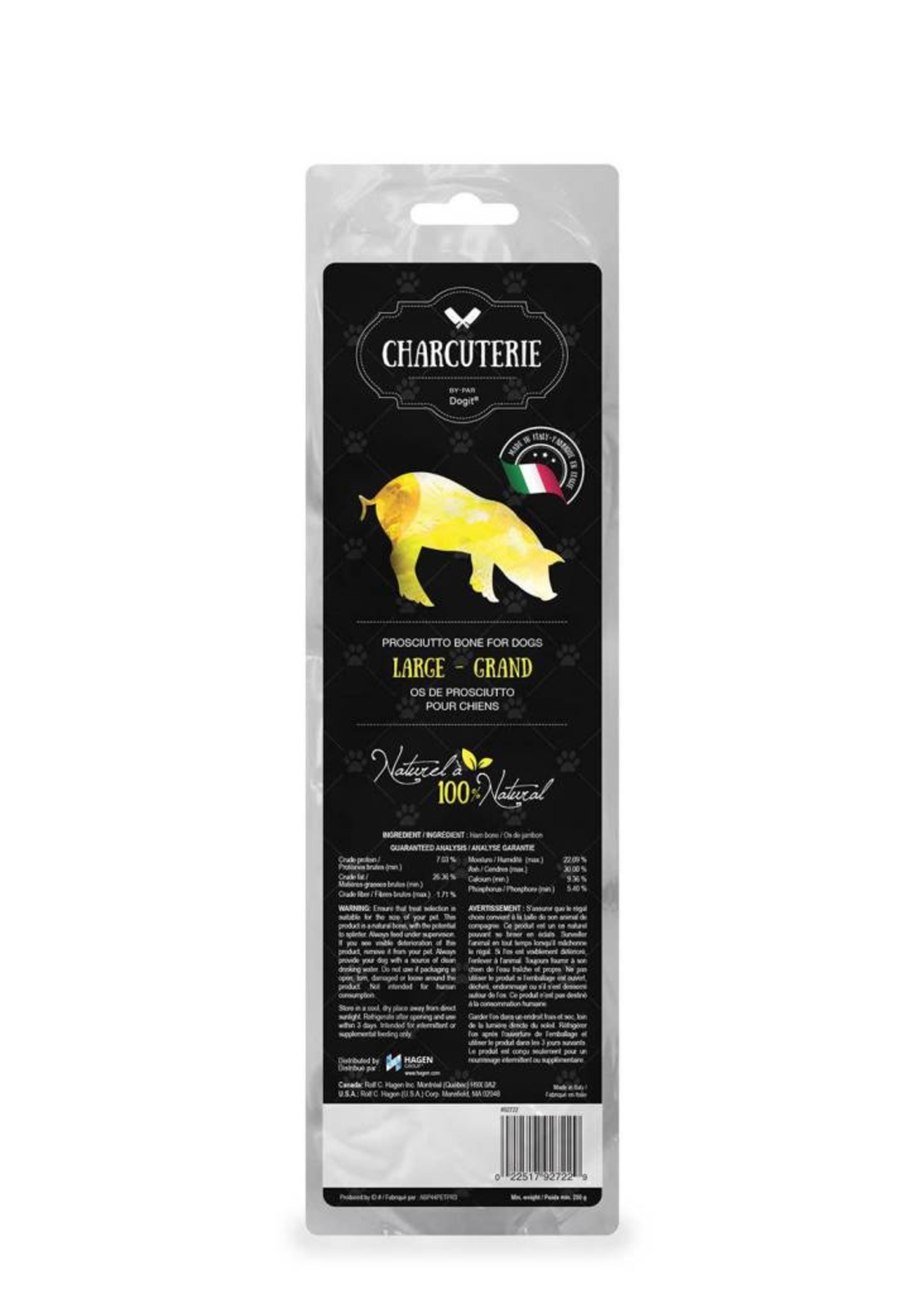 Charcuterie by Dogit Prosciutto Bone for Dogs - Large (Femur) - Min Wt 250 g (8.8 oz)