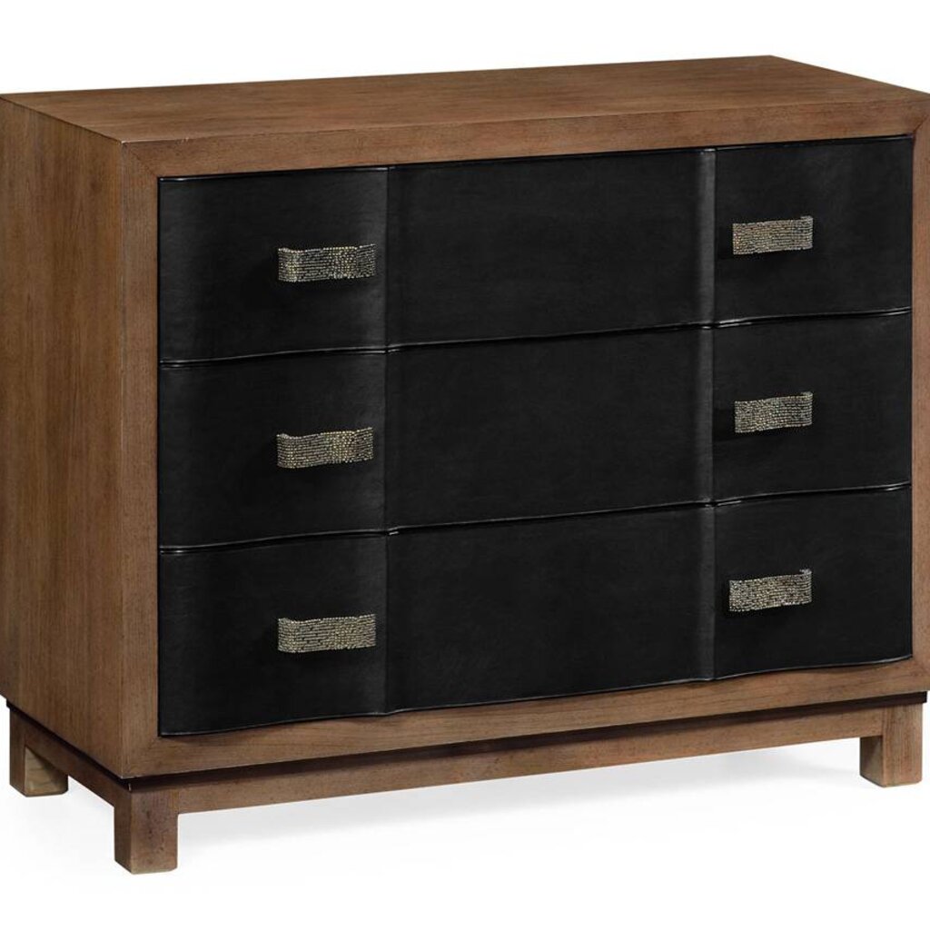 Jonathan Charles Black Leather Inlaid Chest Of Drawers Plantecor