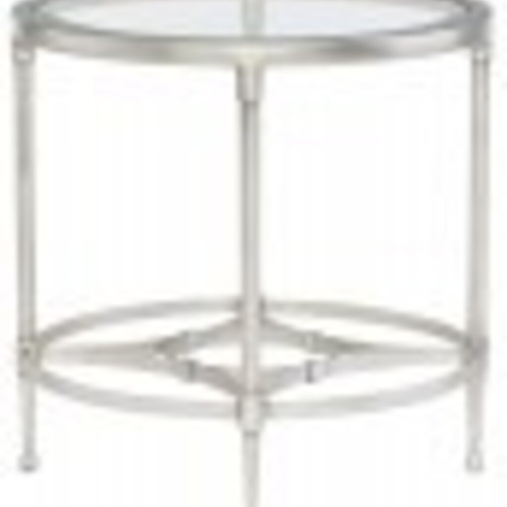Bernhardt Cordelia Round Metal End Table With Glass Top