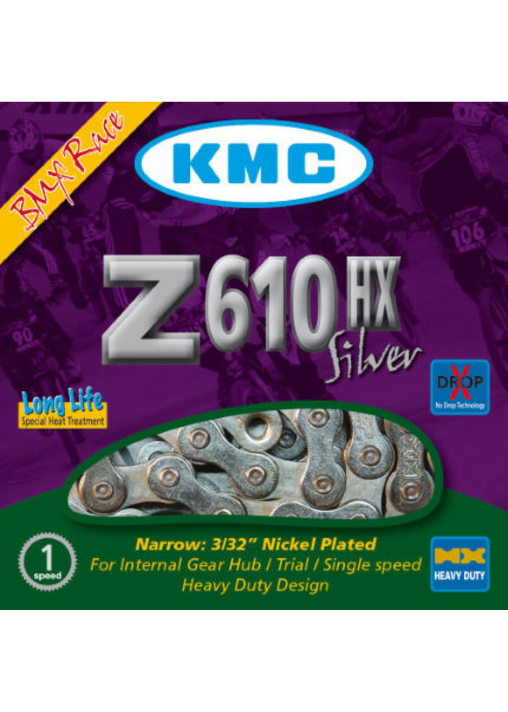Kmc KMC 610 HX SINGLE SPEED CHAIN - SILVER
