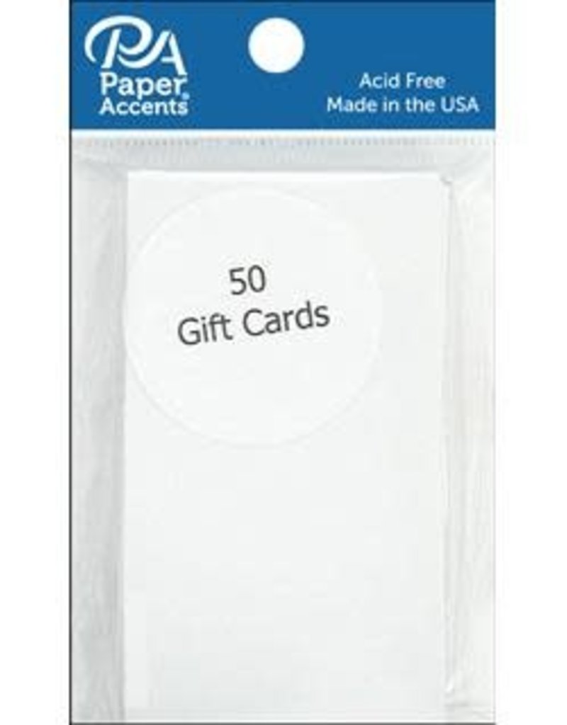 Paper Accents Gift Card 2 x 3.5 50 Pack White