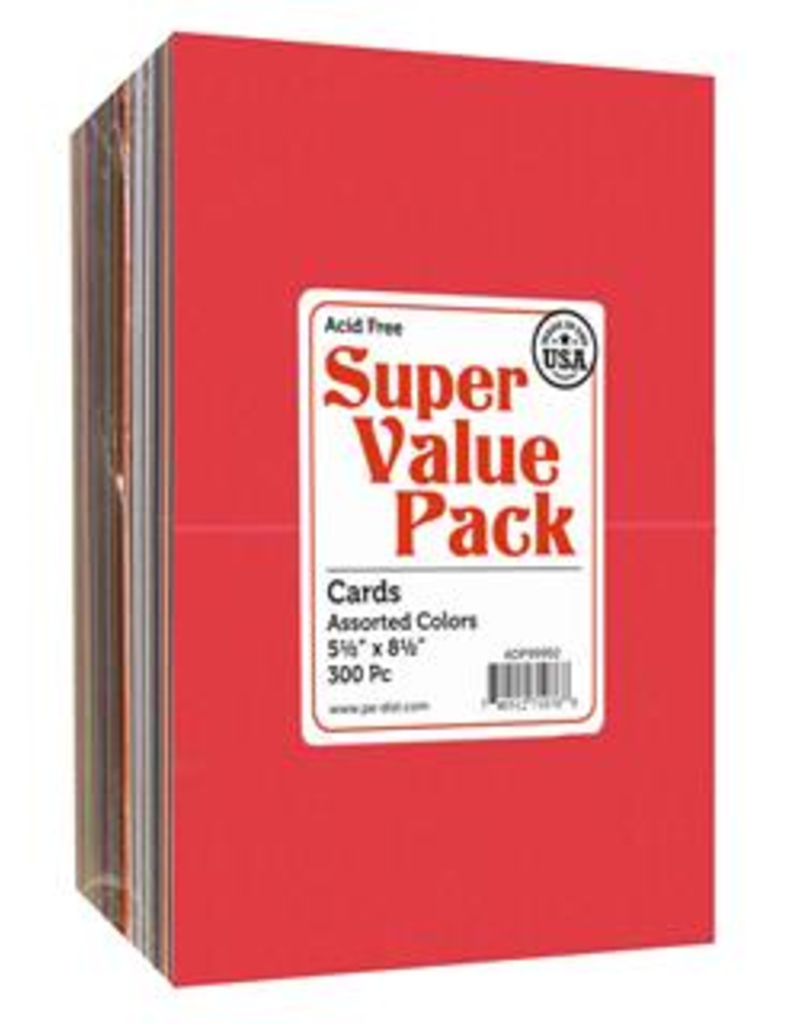 Paper Accents Super Value Variety Pack 5.5 x 8.5 300 Card Pack Assorted Colors