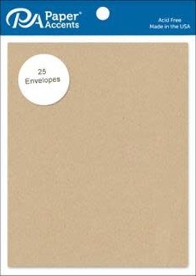 Paper Accents A2 Envelopes 4.25 x 5.5 Inch 25 Pack Brown Bag