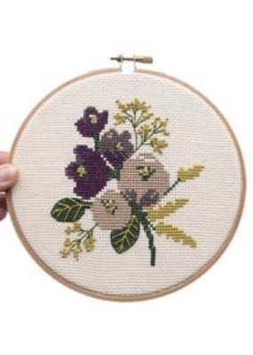 Junebug and Darlin Cross Stitch Kit Amethyst Floral