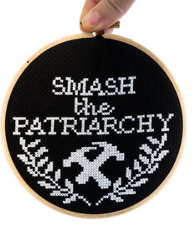 Junebug and Darlin Cross Stitch Kit Smash the Patriarchy