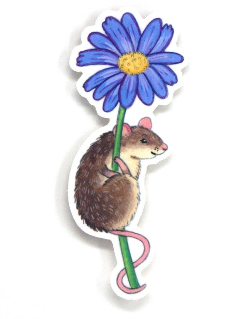 Cactus Club Sticker Mouse on Flower