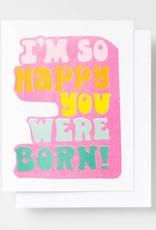 Yellow Owl Workshop Card So Happy You Were Born