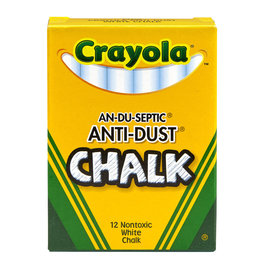 Crayola Low Dust White Chalk 12 Stick Box