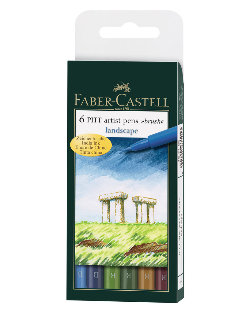 Faber-Castell Pitt Artist Brush Pen Set Of 6 Landscape Set