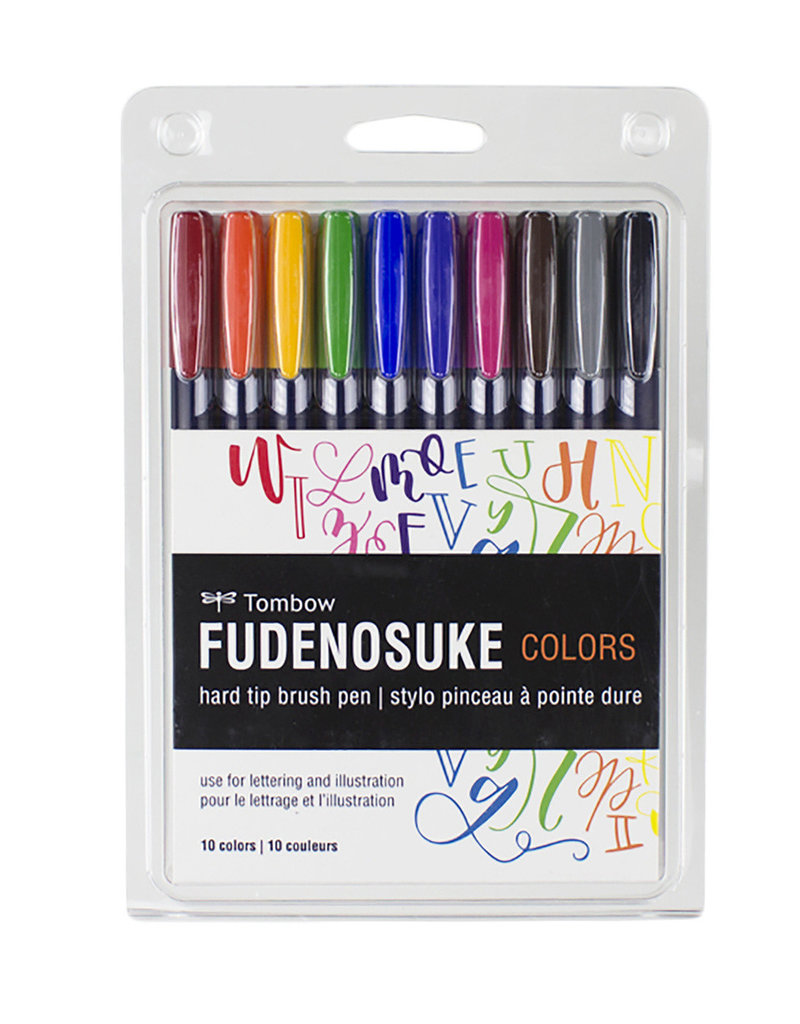 Tombow Fudenosuke Pens 10 Color Set