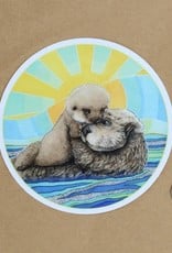 Amy Rose Moore Illustration Sticker Mama Sea Otter And Baby