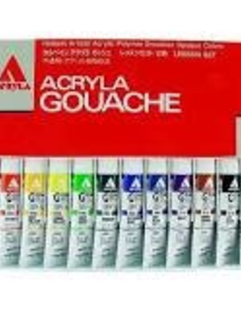 Holbein Acryla Gouache 12-Color 20ml Lesson Set