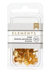 American Crafts Elements Brads Gold 50pc