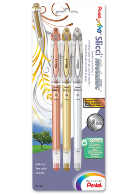 Pentel Pentel Slicci Metallic Gel Pens Set of 3