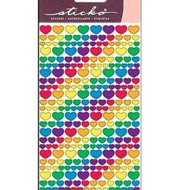Sticko Stickers Metallic Rainbow Hearts