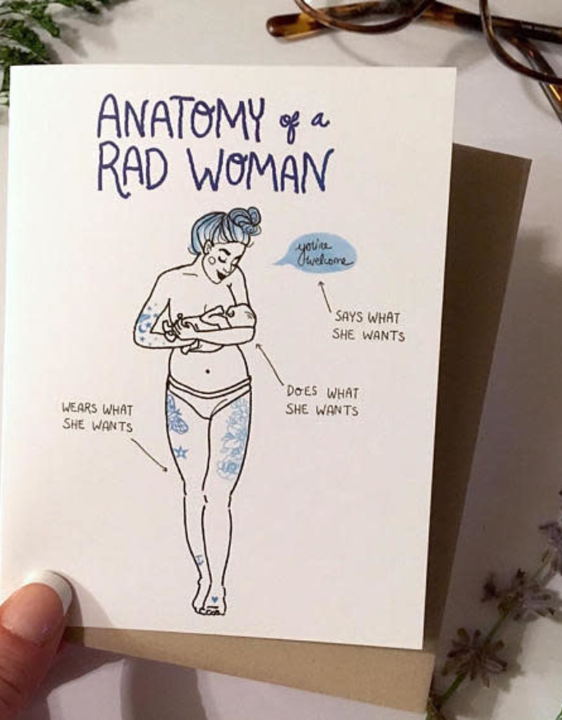 Wild Optimist Card Anatomy of a Woman Blue