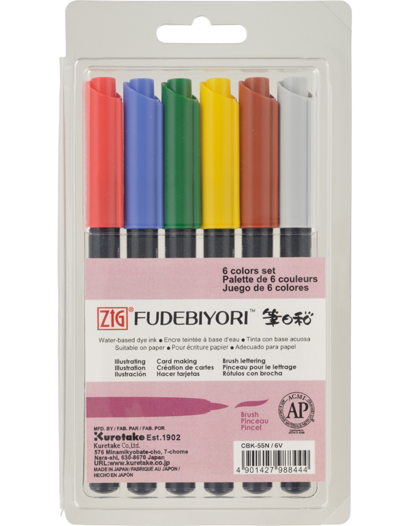 Kuretake Zig ZIG Fudebiyori 6 Color Set