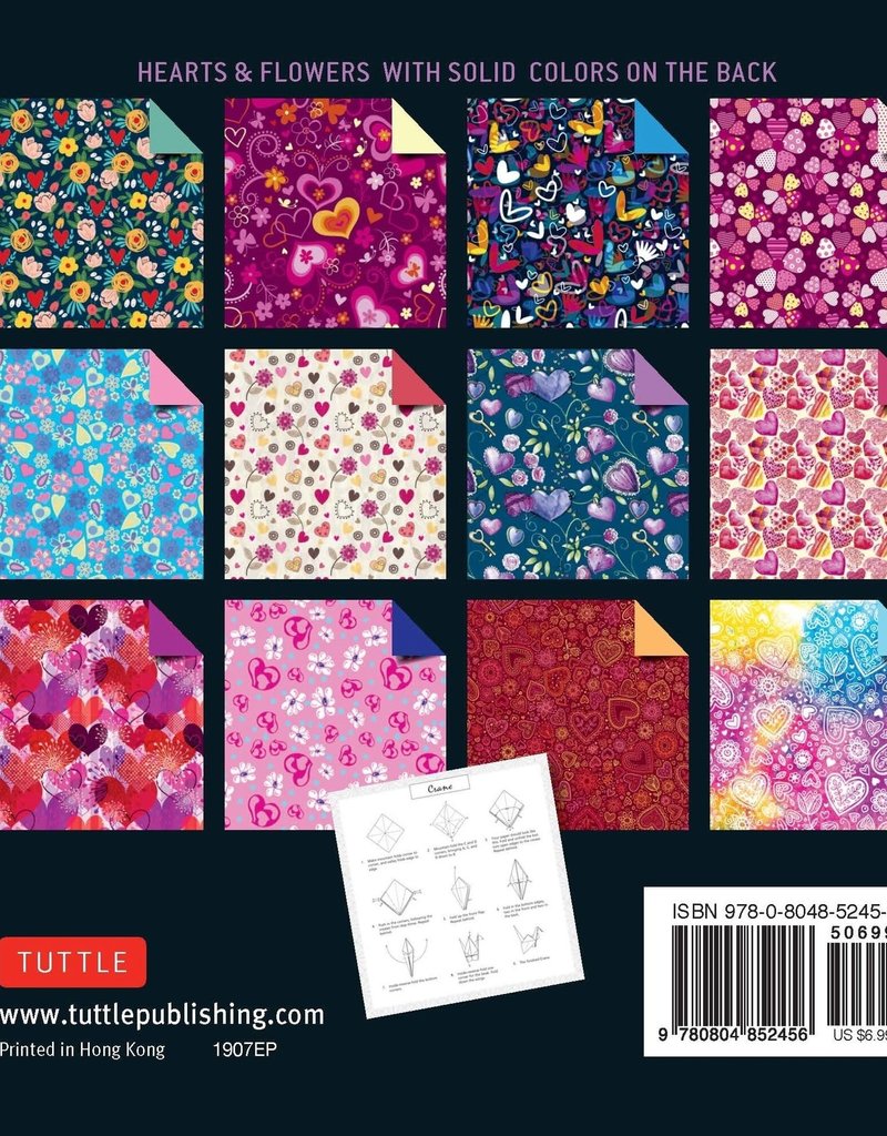 Tuttle Publishing Origami Paper 6 Inch Hearts and Flowers 100 Sheets