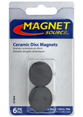 The Magnet Source Magnet Ceramic Disc 1 Inch 6 Piece Pack
