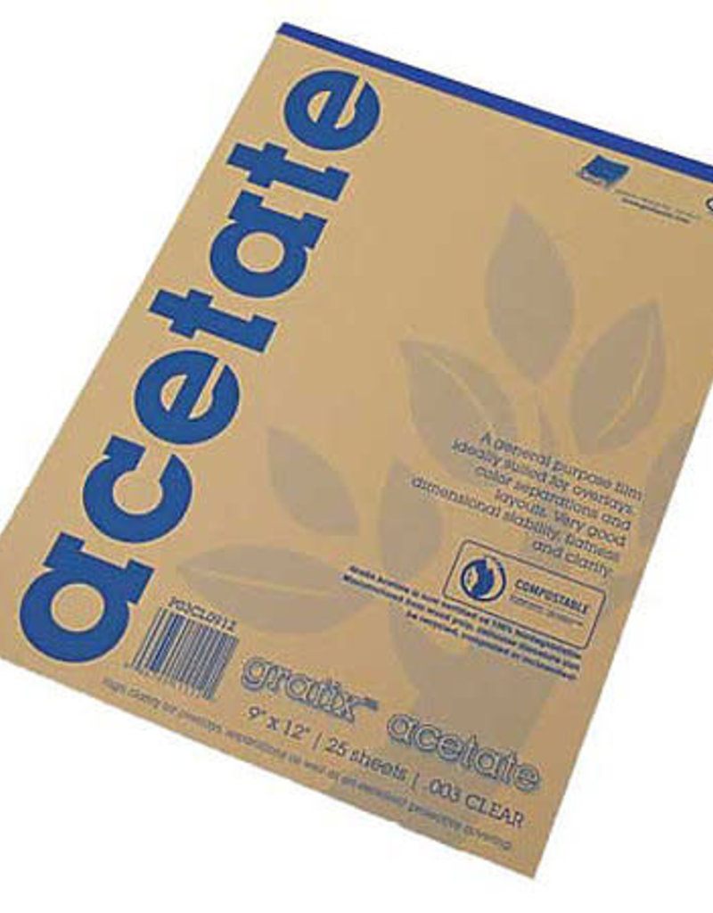 Grafix Clear Acetate Film .005 9 X 12 25 Sheet Pad