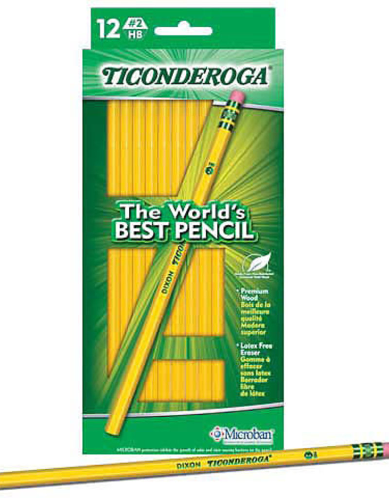 Dixon Ticonderoga Yellow #2 Pencil 12 Piece Box