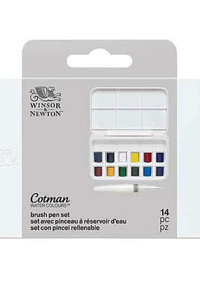 Winsor & Newton Cotman Watercolor And Water Brush Pen 14 Set