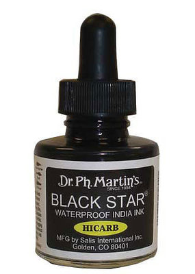 Dr. PH Martin's Black Star Hi Carb India Ink 1 oz