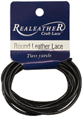 Realeather Lace Leather Round 2 mm x 72 Inch Black