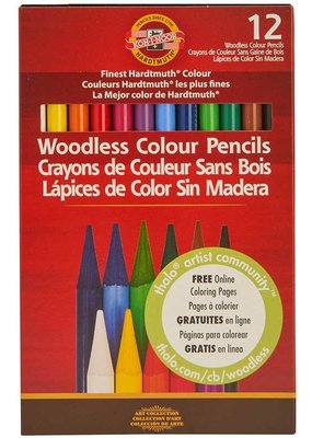 Koh-I-Noor Progresso Woodless Colored Pencils 12 Color Set