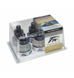 Daler-Rowney FW Acrylic Ink Shimmering Colors Set of 6